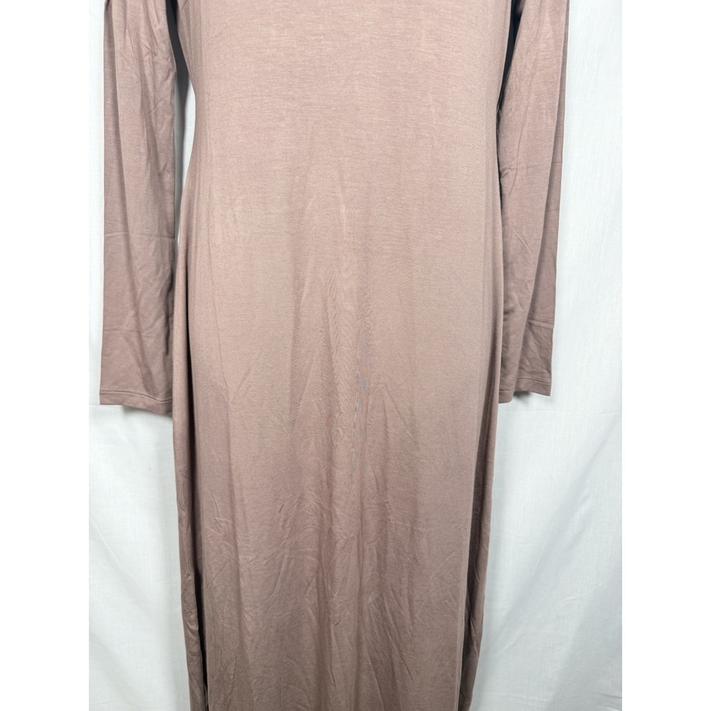 Veiled New York Essential Bamboo Jersey Maxi Dress Deep Taupe S 56" Tie Back - Picture 6 of 15
